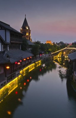 臺兒莊古城夜景 