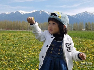 雪山映襯著的萌萌噠