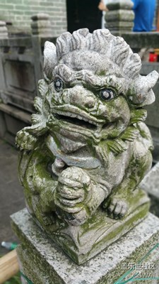 一對(duì)生無(wú)可戀的石獅子