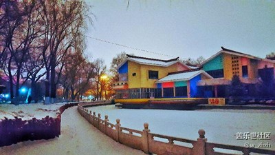 隆冬傍晚逛公園