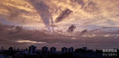 今晚的晚霞太美了，難得一見，大片的既視感。