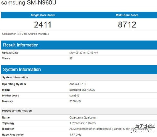 要提前發(fā)布的節(jié)奏？三星Galaxy Note 9再度現(xiàn)身跑分平臺