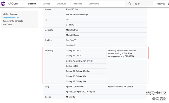 為什么國內(nèi)的三星設(shè)備不支持 ARCore