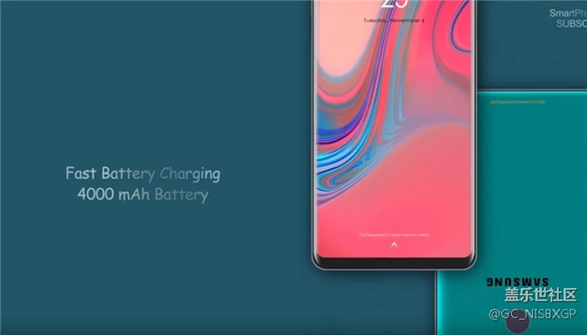 油管現(xiàn)三星J8s（2019）渲染圖：居中四攝，支持5G