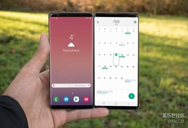 三星Galaxy F折疊屏手機渲染圖：像兩臺Note9？？
