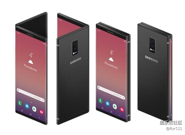 三星Galaxy F折疊屏手機渲染圖：像兩臺Note9？？