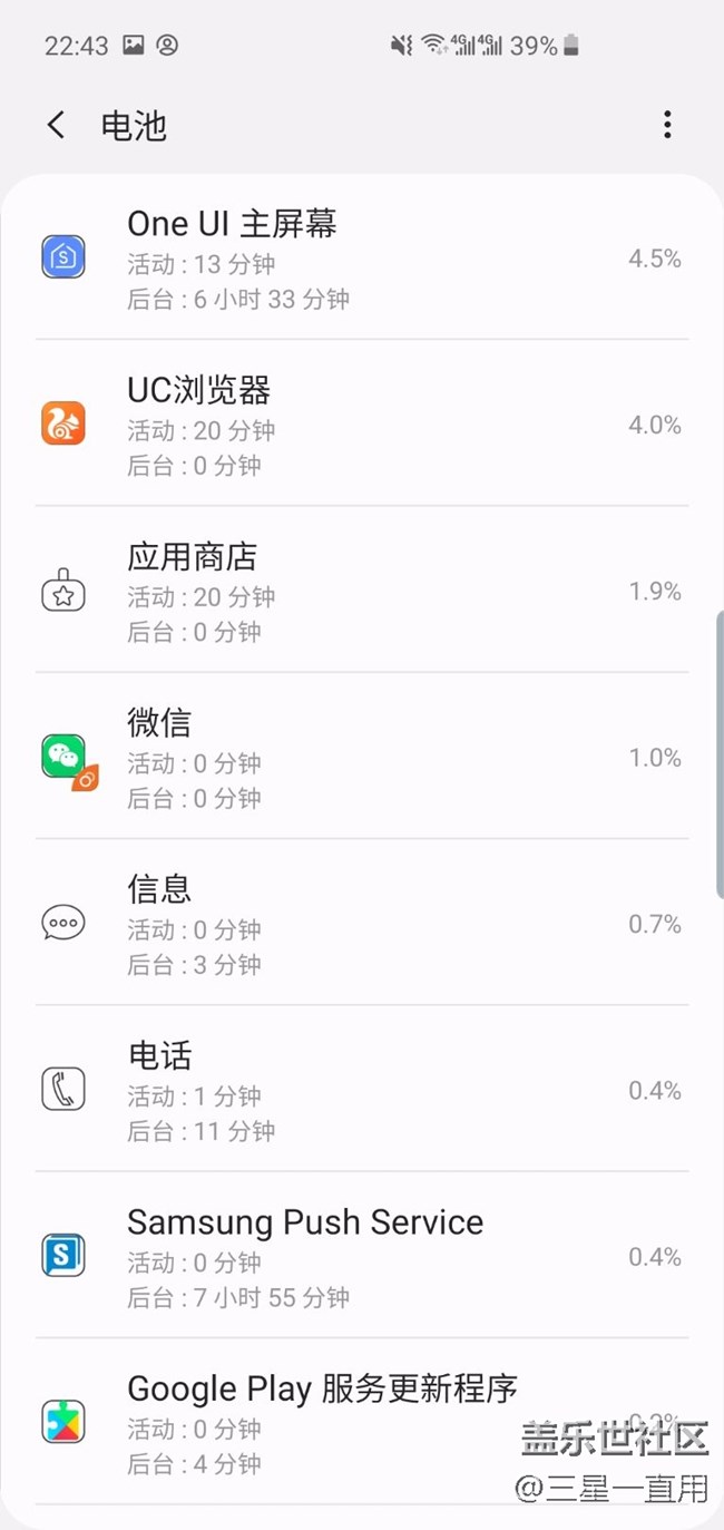 三星S10掉電夸張