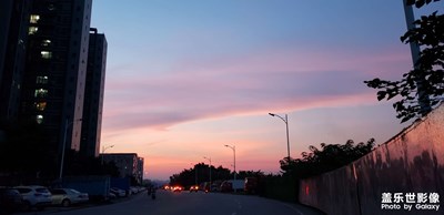 匆忙拍了幾張落霞