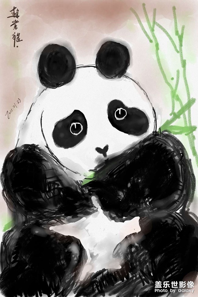 三星手機畫熊貓??確實很累！?????????????